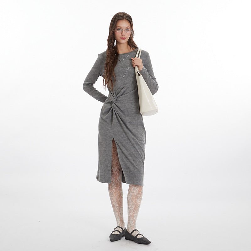 Heyhenry2025 European and American Style Dress Women's Autumn and Winter New Pleated Design Waist Sexy Long Skirt - Cozy & Co. Market