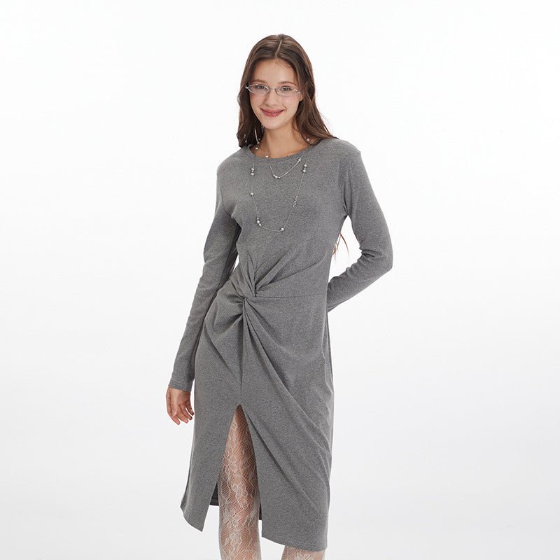 Heyhenry2025 European and American Style Dress Women's Autumn and Winter New Pleated Design Waist Sexy Long Skirt - Cozy & Co. Market