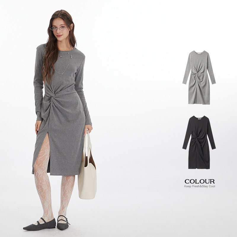 Heyhenry2025 European and American Style Dress Women's Autumn and Winter New Pleated Design Waist Sexy Long Skirt - Cozy & Co. Market