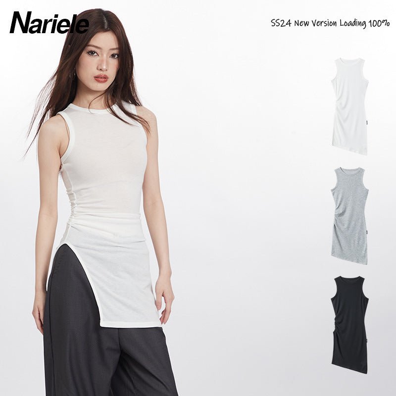 Heyhenry2025 New Summer Style Asymmetrical Sexy Dress Sleeveless Pullover Waist Bag Hip Dress for Women - Cozy & Co. Market