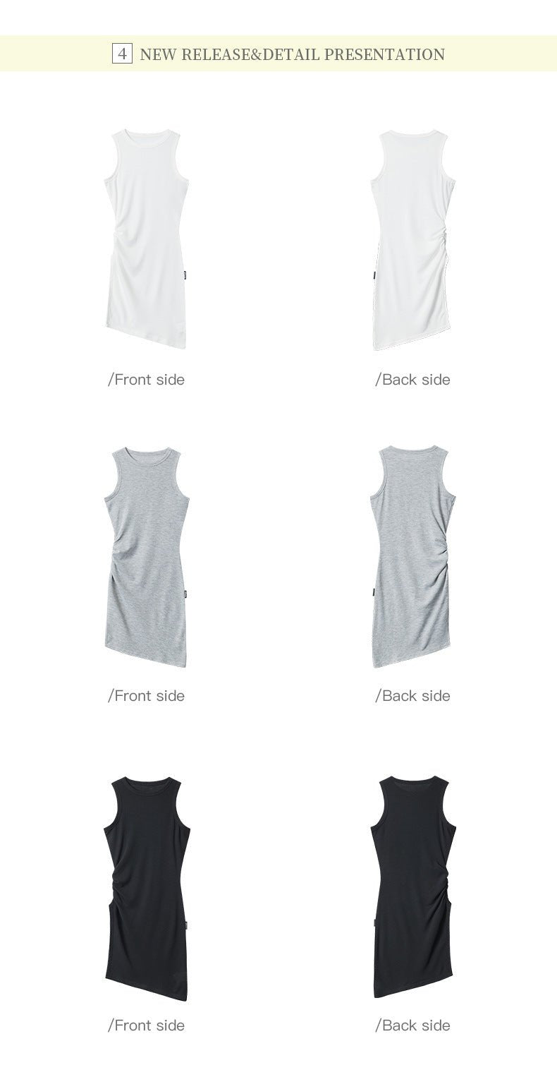 Heyhenry2025 New Summer Style Asymmetrical Sexy Dress Sleeveless Pullover Waist Bag Hip Dress for Women - Cozy & Co. Market