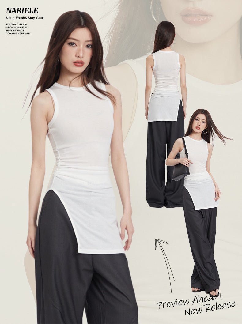 Heyhenry2025 New Summer Style Asymmetrical Sexy Dress Sleeveless Pullover Waist Bag Hip Dress for Women - Cozy & Co. Market