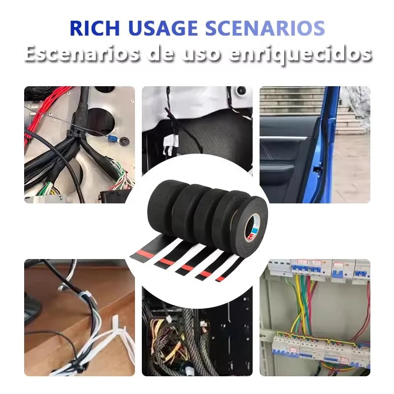 High Temperature Wire Harness Cloth Tape Automotive Cable Loom Heatproof Fabric Adhesive Tape for Engine Electrical Insulation - Cozy & Co. Market