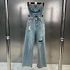 High-Waist Cotton Denim Jumpsuit — Women's Spring & Summer One-Piece - Cozy & Co. Market