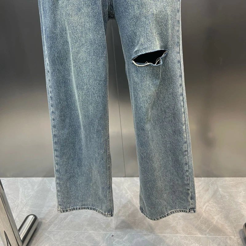High-Waist Cotton Denim Jumpsuit — Women's Spring & Summer One-Piece - Cozy & Co. Market