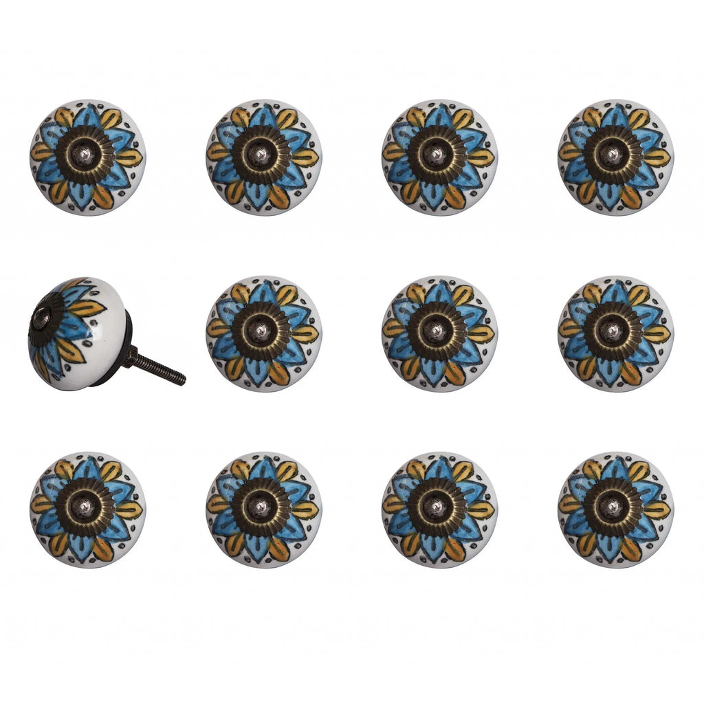HMS 1.5\" X 1.5\" X 1.5\" Ceramic Metal Multicolor 12 Pack Furniture Handles & Knobs - Cozy & Co. Market