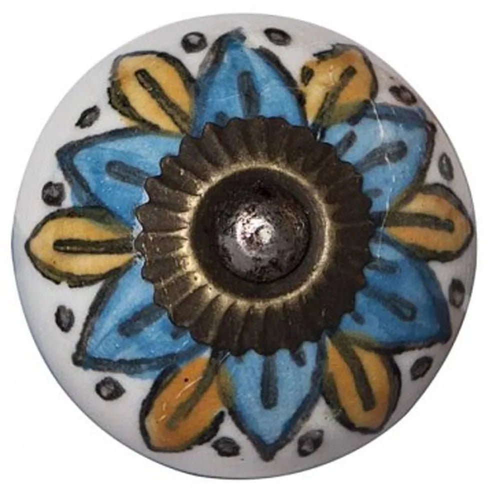 HMS 1.5\" X 1.5\" X 1.5\" Ceramic Metal Multicolor 12 Pack Furniture Handles & Knobs - Cozy & Co. Market