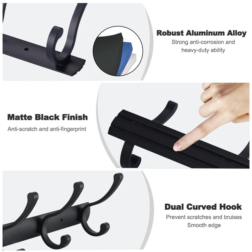 Home Storage Hooks Wall Hooks & Coat Racks Wall Mounted,Mental Black Coat Hanger Wall Mount Towel Hooks for Bathrooms - Cozy & Co. Market