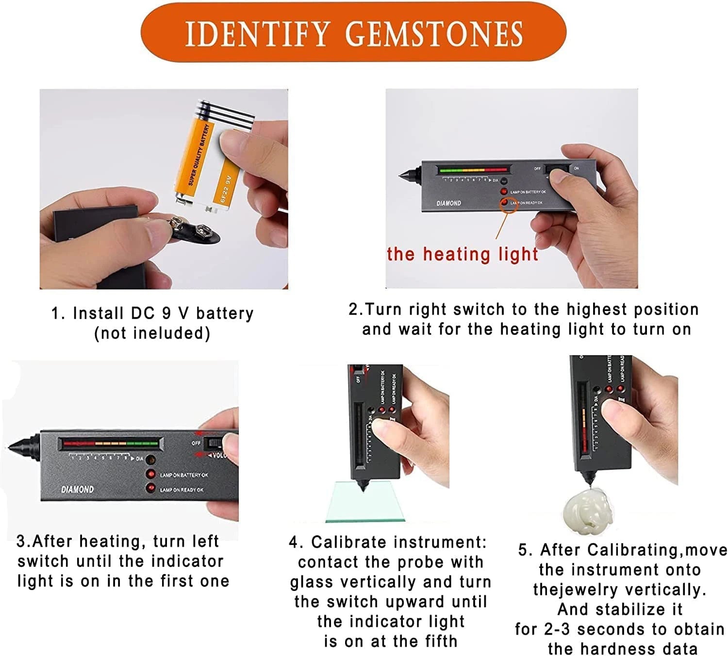 HOMEFISH Diamond Tester High Accuracy Diamond Tester Pen Jewelry Diamond Tester Professional Diamond Selector Diamond Tester Kit - Cozy & Co. Market