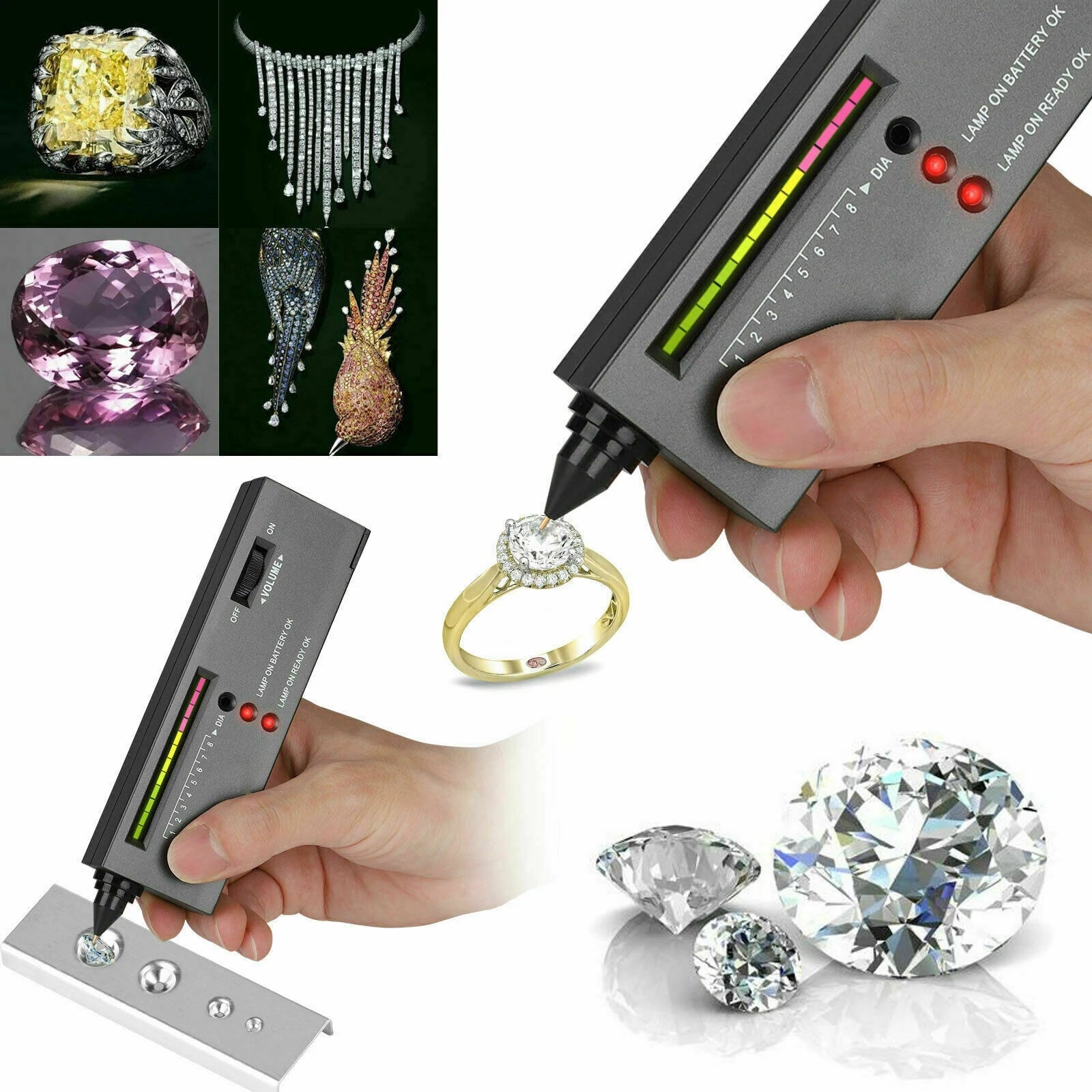 HOMEFISH Diamond Tester High Accuracy Diamond Tester Pen Jewelry Diamond Tester Professional Diamond Selector Diamond Tester Kit - Cozy & Co. Market
