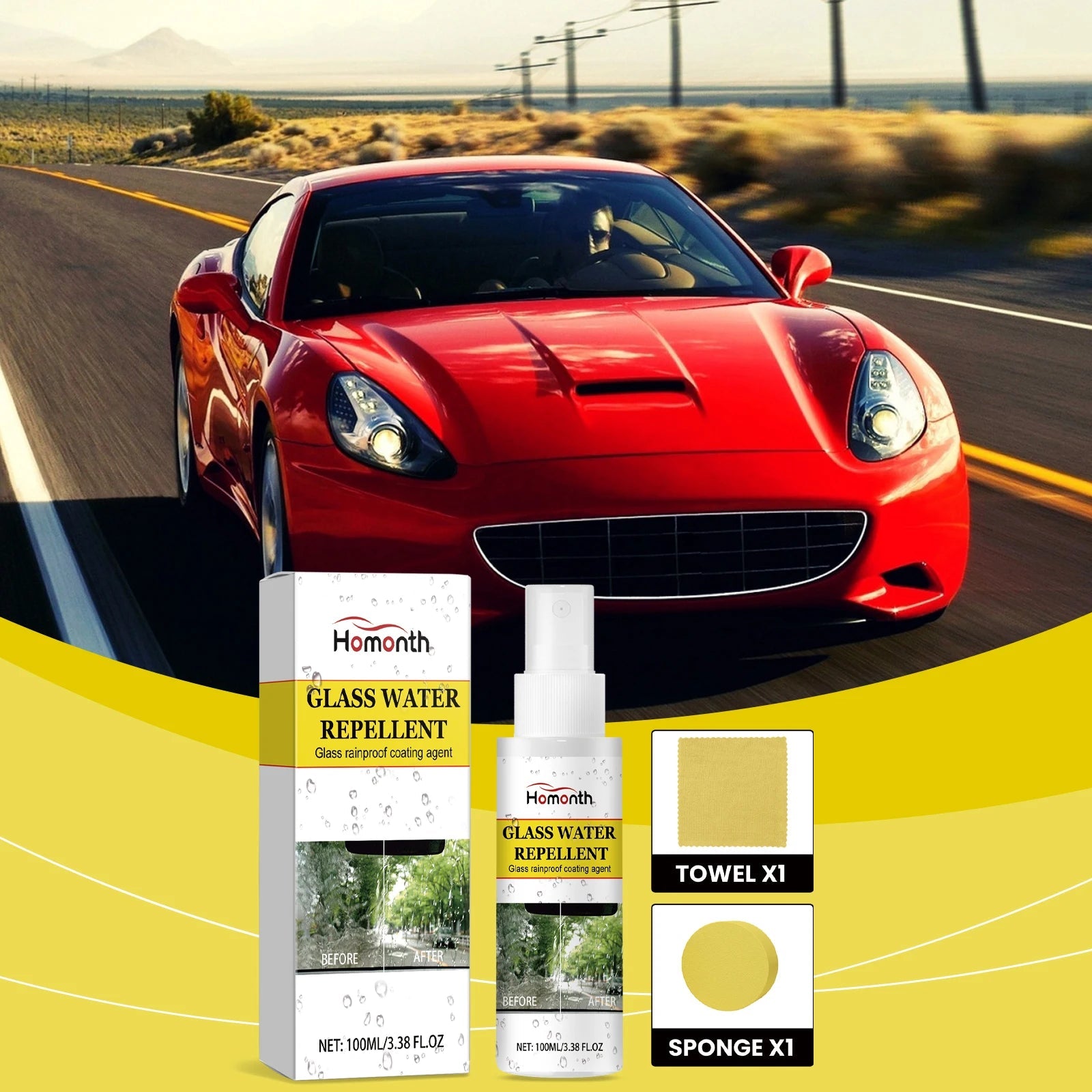 Homonth Car Window Cleaning Agent Anti-Rain and Anti-Fog Coating Windshield Windshield Mist Spray - Cozy & Co. Market