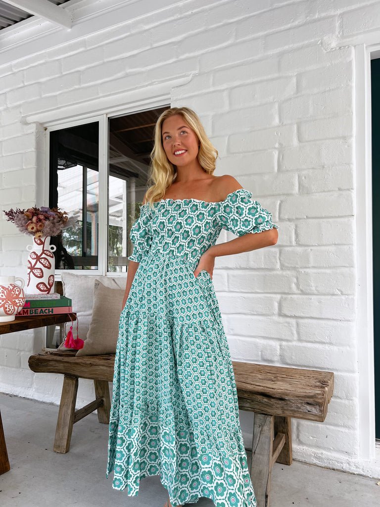 in stock 25 Years of European and American Foreign Trade Amazon New Cross-border Women's Printed Bubble Sleeve dress -68602 - Cozy & Co. Market