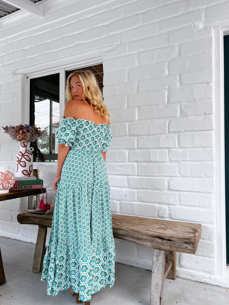 in stock 25 Years of European and American Foreign Trade Amazon New Cross-border Women's Printed Bubble Sleeve dress -68602 - Cozy & Co. Market