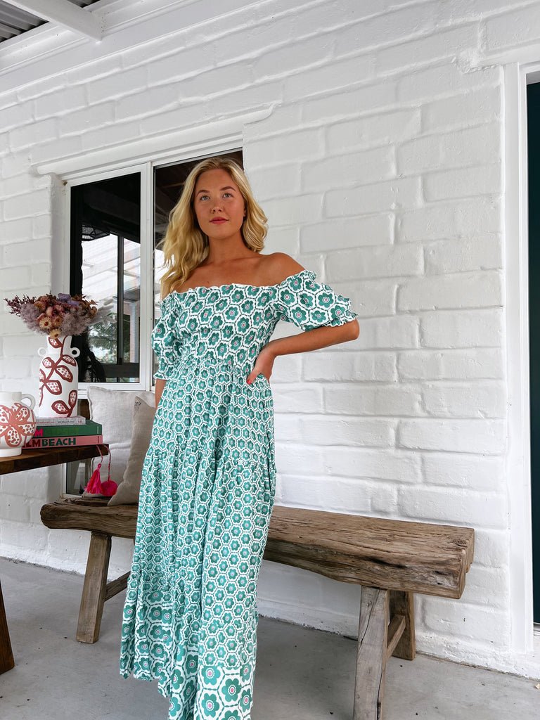 in stock 25 Years of European and American Foreign Trade Amazon New Cross-border Women's Printed Bubble Sleeve dress -68602 - Cozy & Co. Market