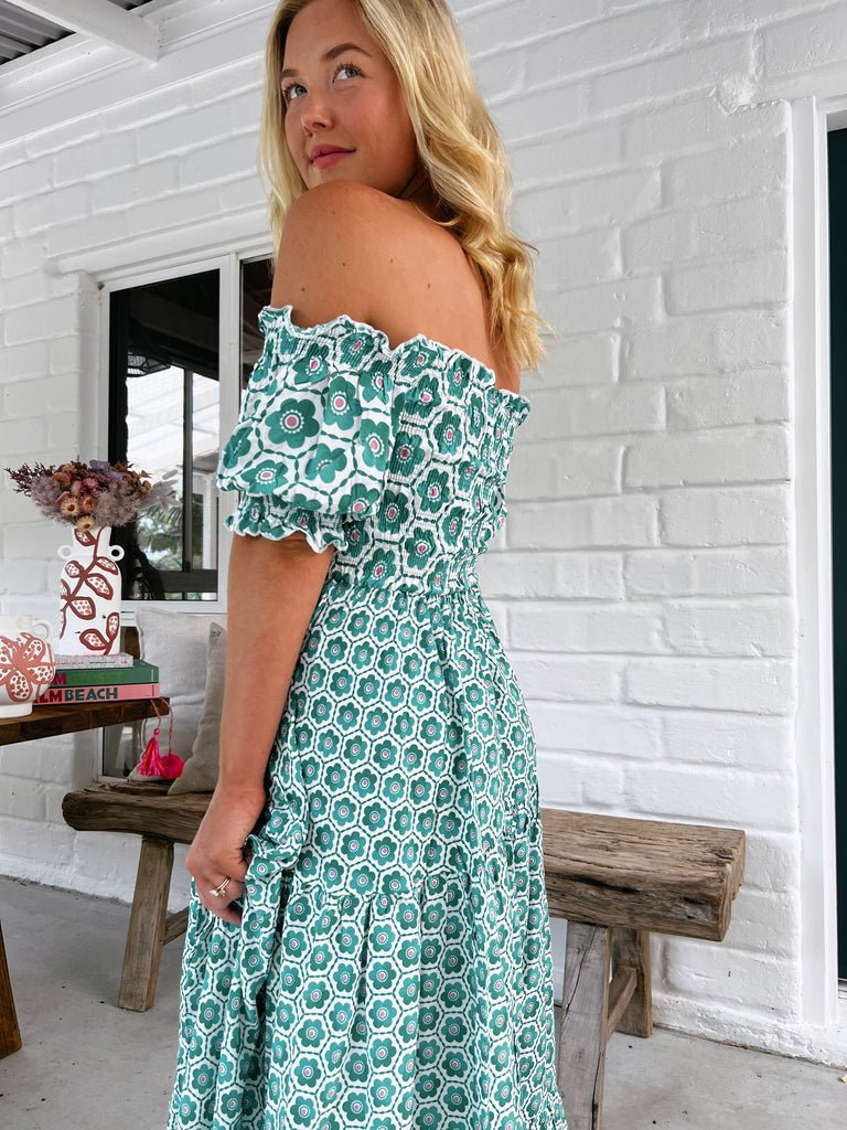 in stock 25 Years of European and American Foreign Trade Amazon New Cross-border Women's Printed Bubble Sleeve dress -68602 - Cozy & Co. Market