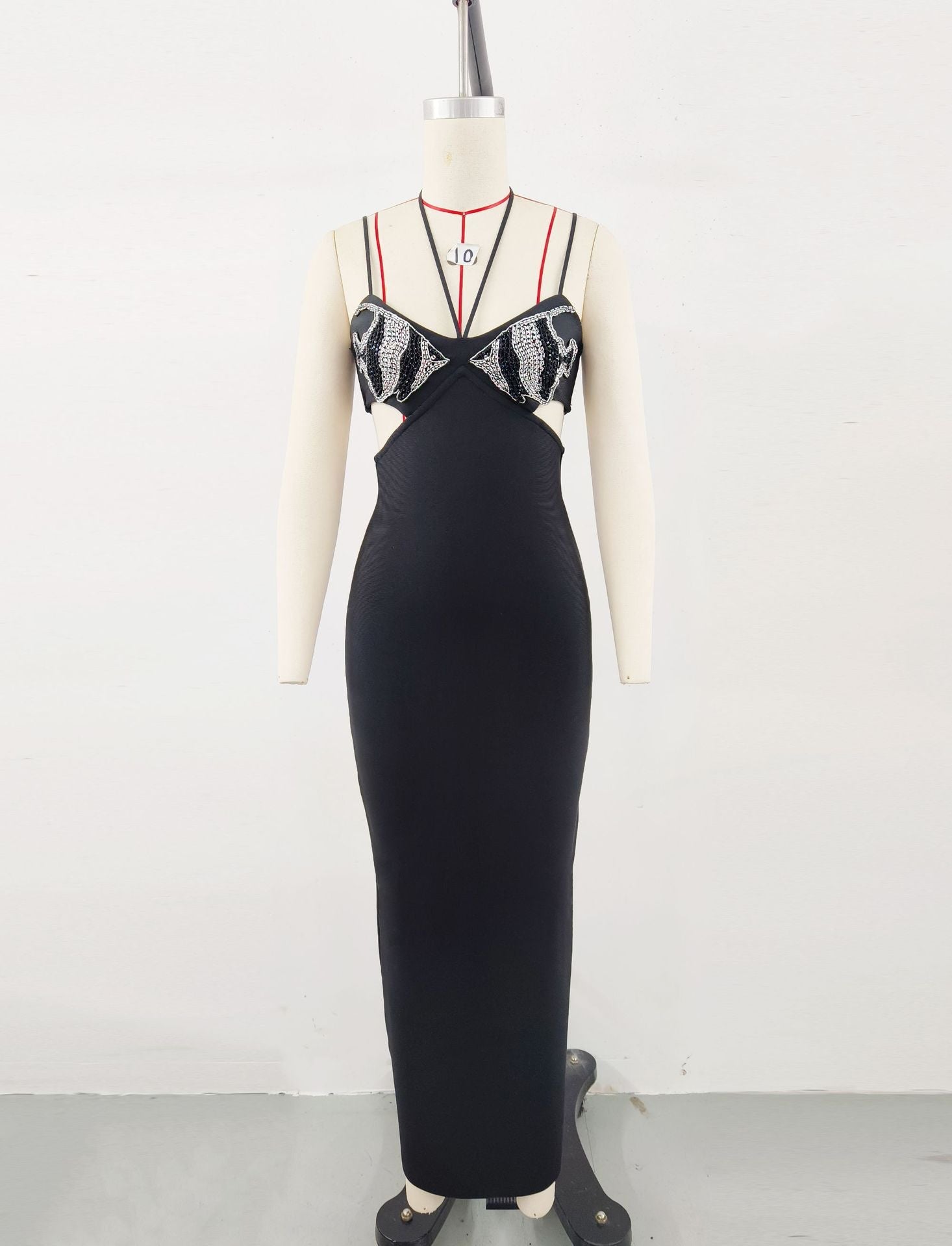 Independent Station Foreign Trade Tight Bandage dress Black Diamond Evening Dress Women's Banquet Elegant Light Luxury Niche High-end - Cozy & Co. Market