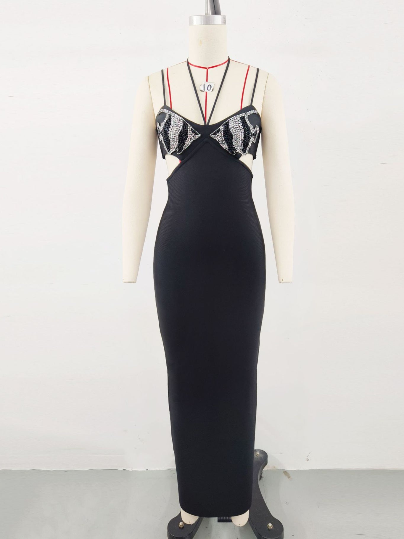Independent Station Foreign Trade Tight Bandage dress Black Diamond Evening Dress Women's Banquet Elegant Light Luxury Niche High-end - Cozy & Co. Market