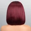 INDIAN Human Hair Short Bob Lace Front Wig with Glueless Transparent for Lace Baby Hair & Bleach Knots - Cozy & Co. Market
