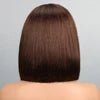 INDIAN Human Hair Short Bob Lace Front Wig with Glueless Transparent for Lace Baby Hair & Bleach Knots - Cozy & Co. Market