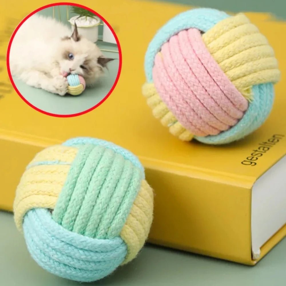 Interactive Cotton Ball Cat Toys — Set of 2 - Cozy & Co. Market