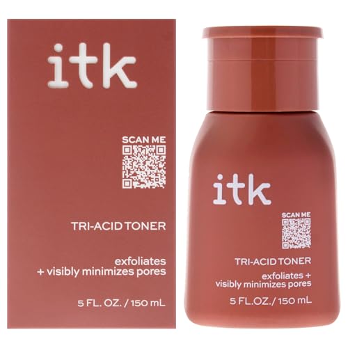 ITK Tri-Acid Facial Toner with AHA BHA PHA + Niacinamide - Exfoliate Face + Minimize Pores - Salicylic + Lactic Acid - Brighten Dark Spots + Glow 5 Fl Oz - Cozy & Co. Market