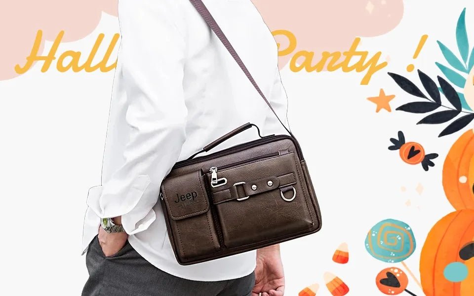 JEEP BULUO Multi-function Business Handbags Men New Man's Shoulder Bag Large Capacity Leather Messenger Bag Crossbody Big Brand - Cozy & Co. Market