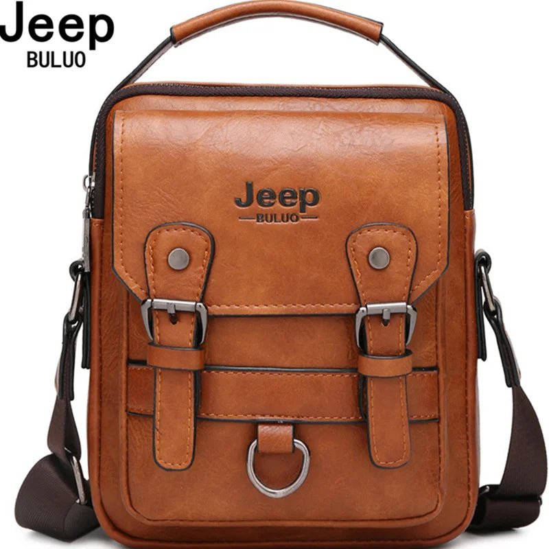 JEEP BULUO Multi-function Business Handbags Men New Man's Shoulder Bag Large Capacity Leather Messenger Bag Crossbody Big Brand - Cozy & Co. Market