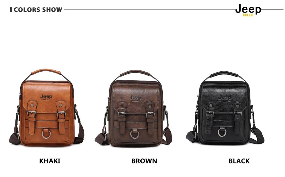 JEEP BULUO Multi-function Business Handbags Men New Man's Shoulder Bag Large Capacity Leather Messenger Bag Crossbody Big Brand - Cozy & Co. Market