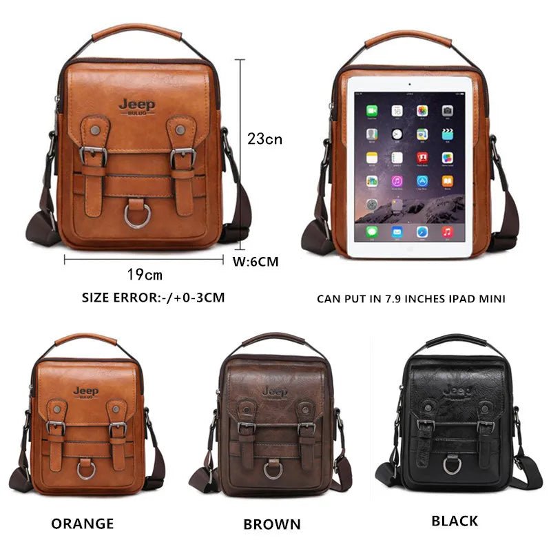 JEEP BULUO Multi-function Business Handbags Men New Man's Shoulder Bag Large Capacity Leather Messenger Bag Crossbody Big Brand - Cozy & Co. Market