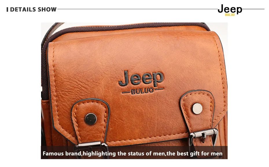 JEEP BULUO Multi-function Business Handbags Men New Man's Shoulder Bag Large Capacity Leather Messenger Bag Crossbody Big Brand - Cozy & Co. Market