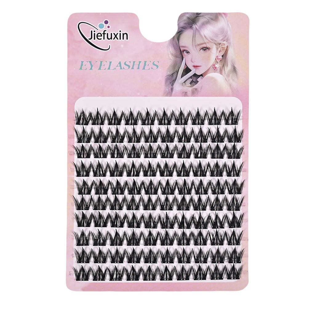 Jiefuxin DIY Lashes Fox Eye Manga False Eyelashes Large Capacity Tapered Thick Segmented Individual Cluster Lash Extensions - Cozy & Co. Market