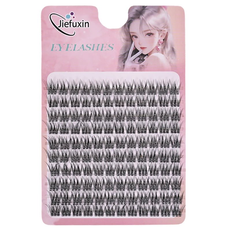 Jiefuxin DIY Lashes Fox Eye Manga False Eyelashes Large Capacity Tapered Thick Segmented Individual Cluster Lash Extensions - Cozy & Co. Market