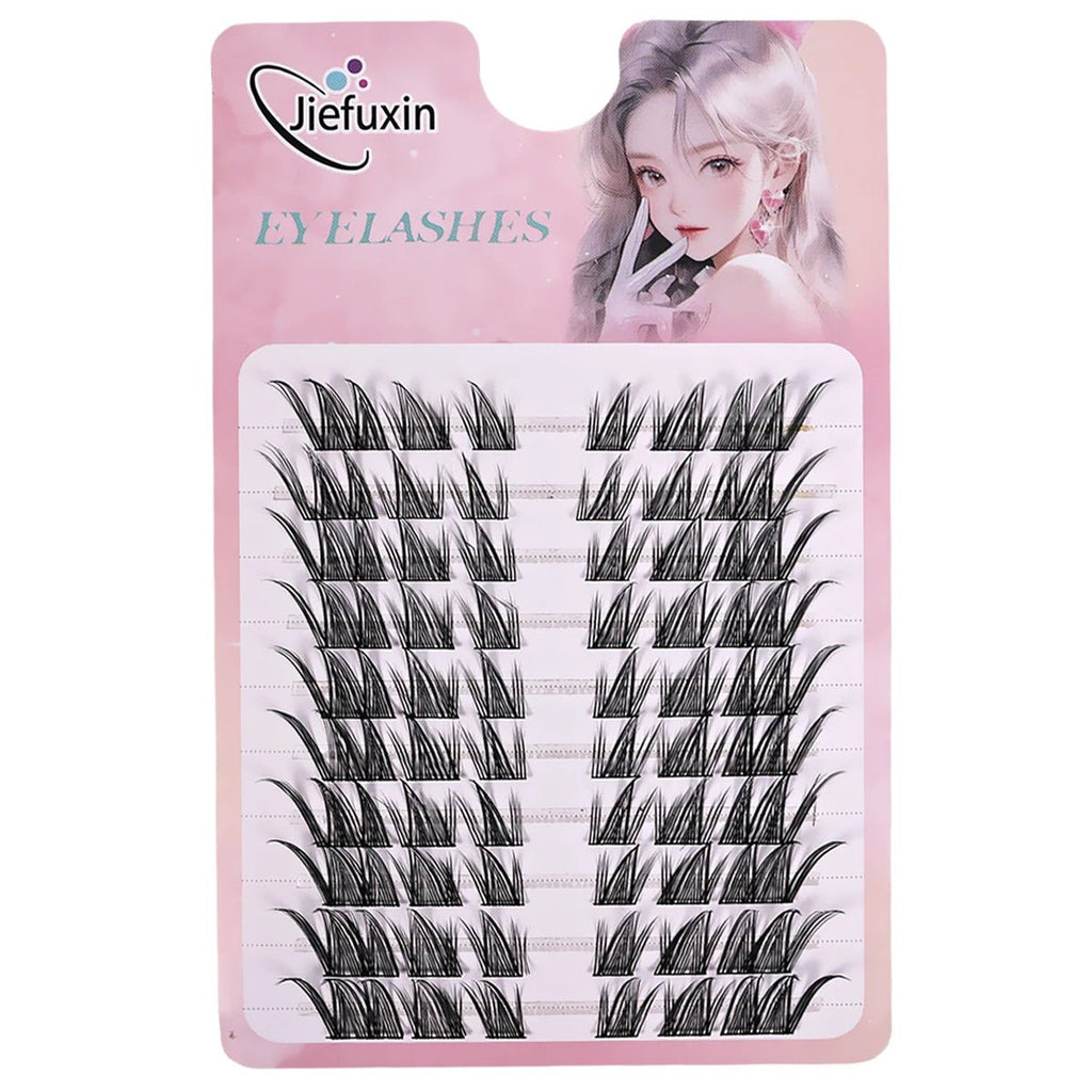 Jiefuxin DIY Lashes Fox Eye Manga False Eyelashes Large Capacity Tapered Thick Segmented Individual Cluster Lash Extensions - Cozy & Co. Market