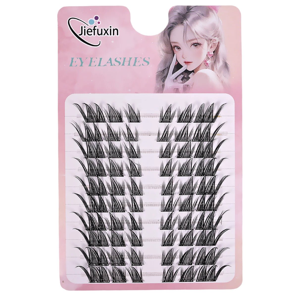 Jiefuxin DIY Lashes Fox Eye Manga False Eyelashes Large Capacity Tapered Thick Segmented Individual Cluster Lash Extensions - Cozy & Co. Market