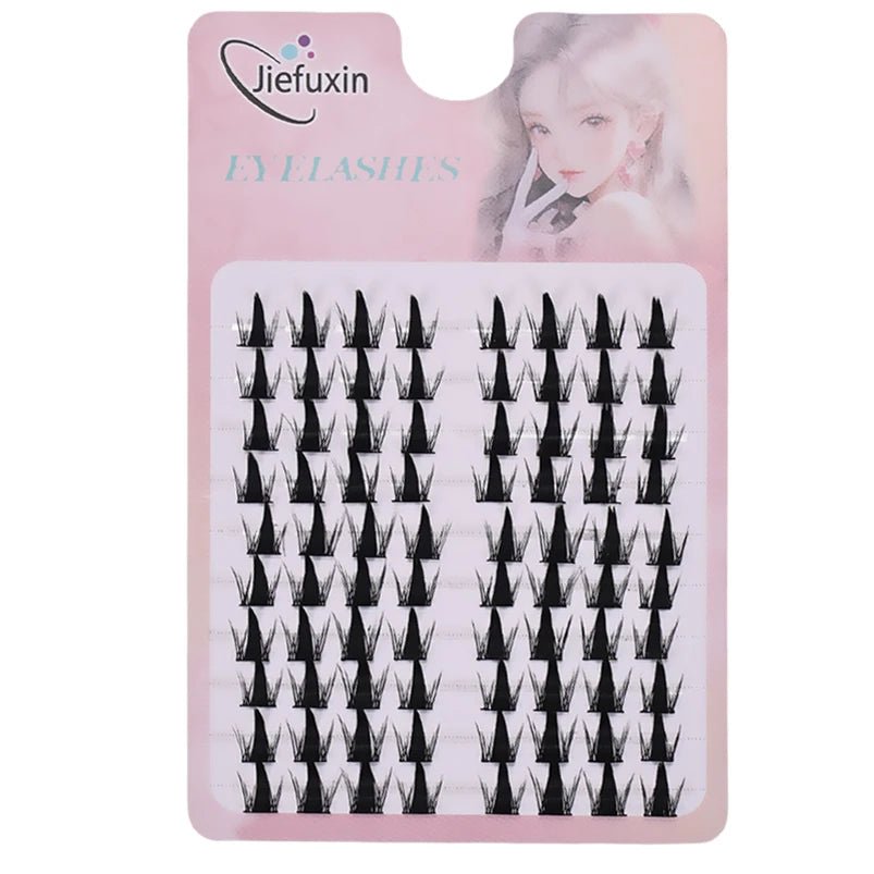 Jiefuxin DIY Lashes Fox Eye Manga False Eyelashes Large Capacity Tapered Thick Segmented Individual Cluster Lash Extensions - Cozy & Co. Market