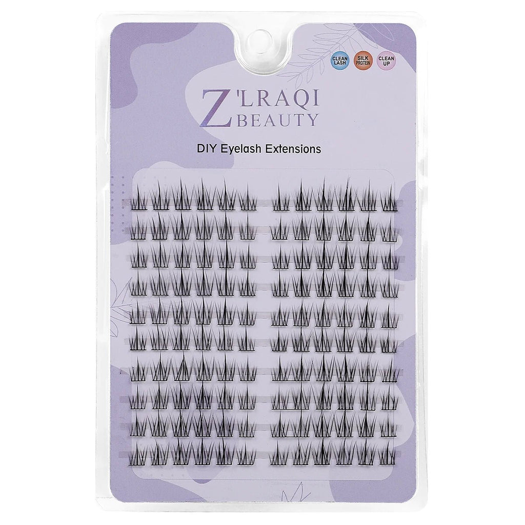Jiefuxin DIY Lashes Fox Eye Manga False Eyelashes Large Capacity Tapered Thick Segmented Individual Cluster Lash Extensions - Cozy & Co. Market