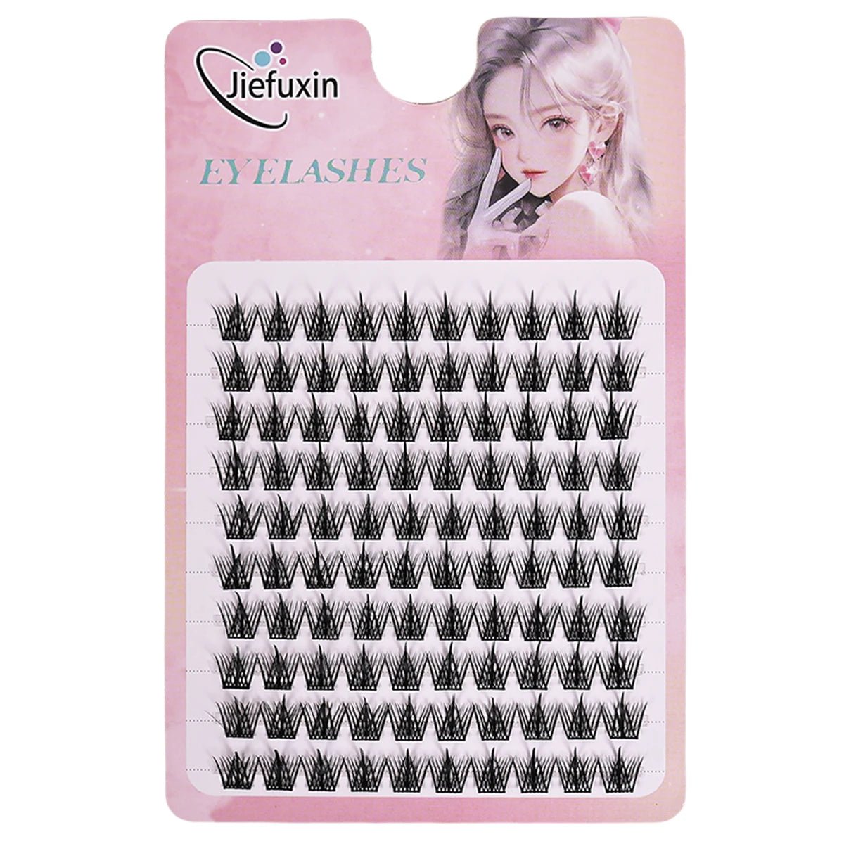 Jiefuxin DIY Lashes Fox Eye Manga False Eyelashes Large Capacity Tapered Thick Segmented Individual Cluster Lash Extensions - Cozy & Co. Market