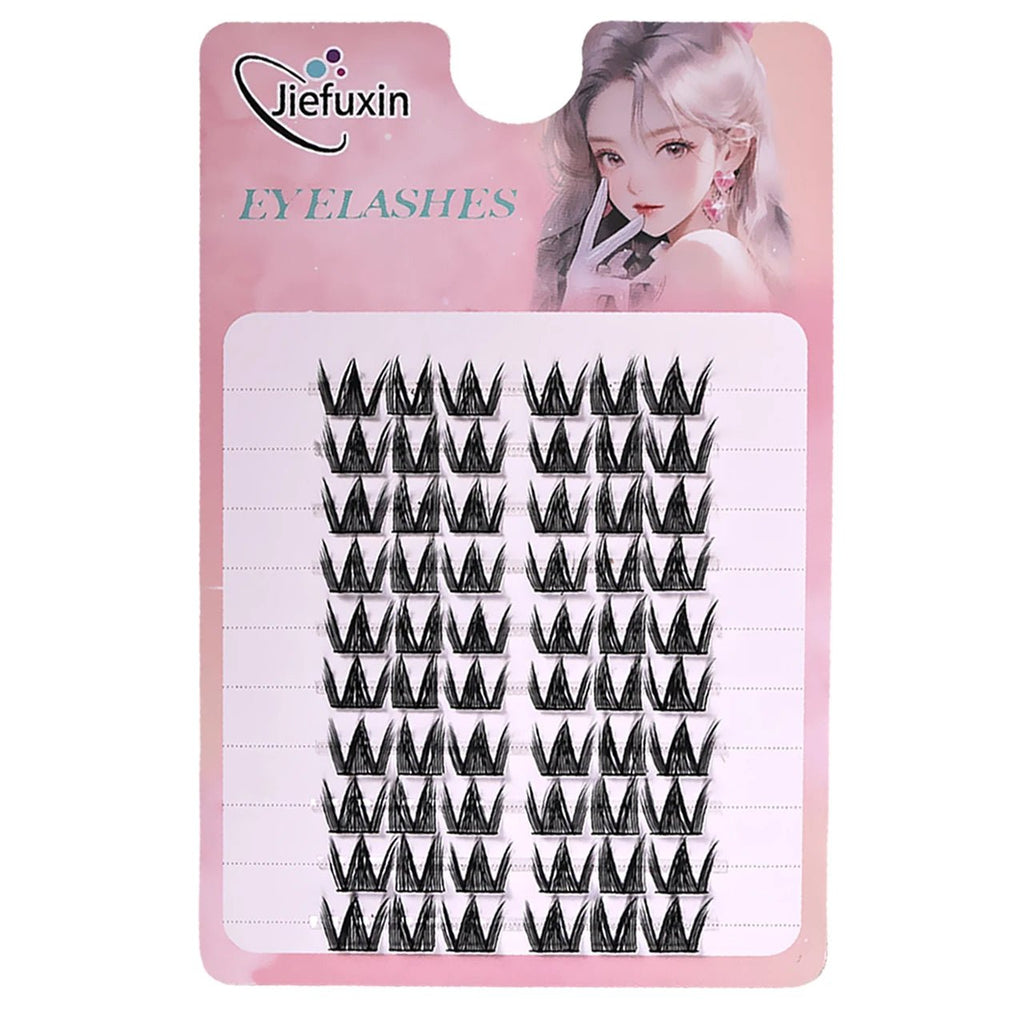 Jiefuxin DIY Lashes Fox Eye Manga False Eyelashes Large Capacity Tapered Thick Segmented Individual Cluster Lash Extensions - Cozy & Co. Market