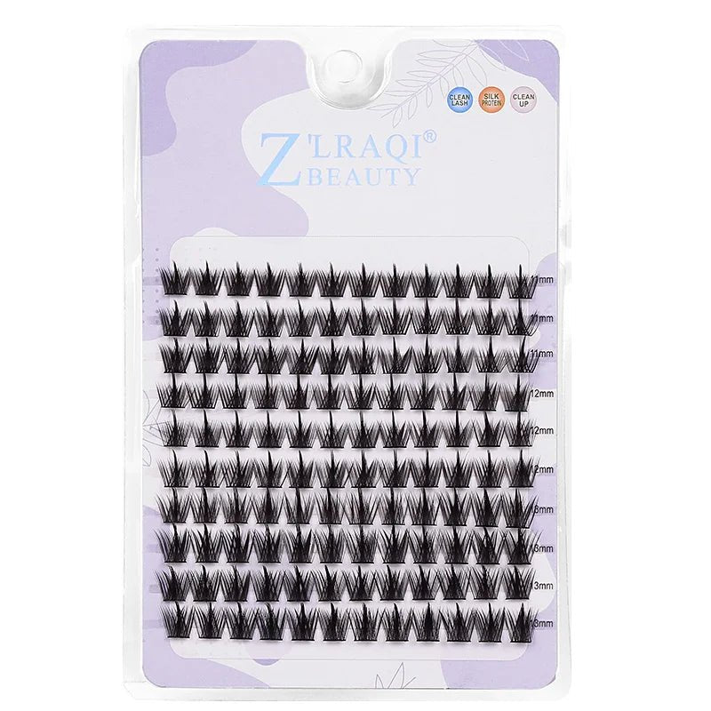 Jiefuxin DIY Lashes Fox Eye Manga False Eyelashes Large Capacity Tapered Thick Segmented Individual Cluster Lash Extensions - Cozy & Co. Market
