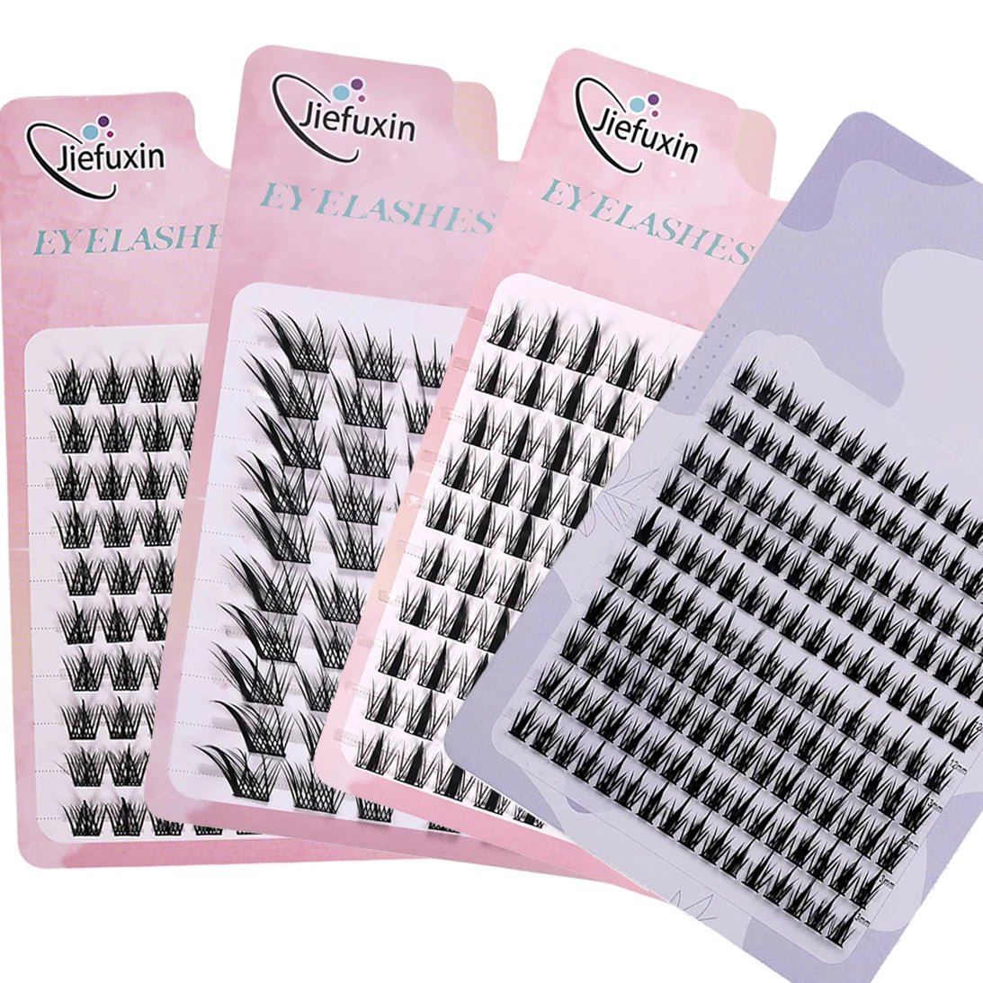 Jiefuxin DIY Lashes Fox Eye Manga False Eyelashes Large Capacity Tapered Thick Segmented Individual Cluster Lash Extensions - Cozy & Co. Market