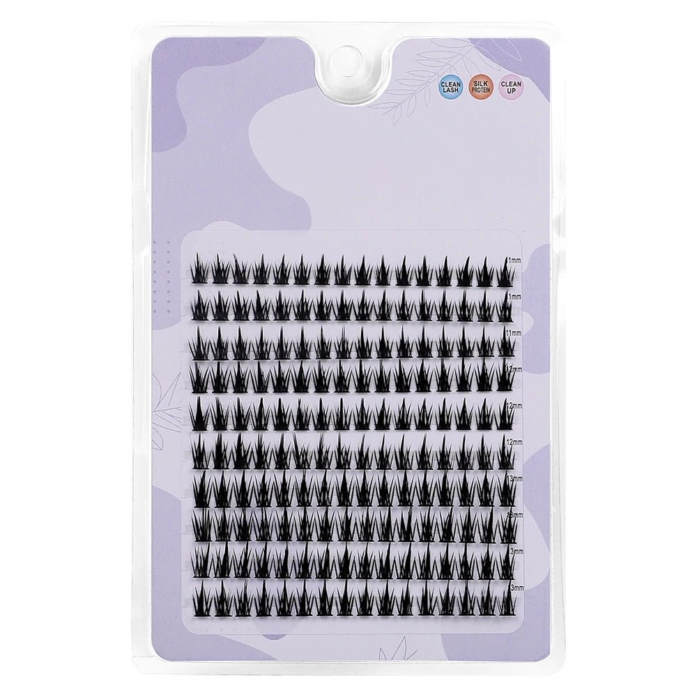 Jiefuxin DIY Lashes Fox Eye Manga False Eyelashes Large Capacity Tapered Thick Segmented Individual Cluster Lash Extensions - Cozy & Co. Market