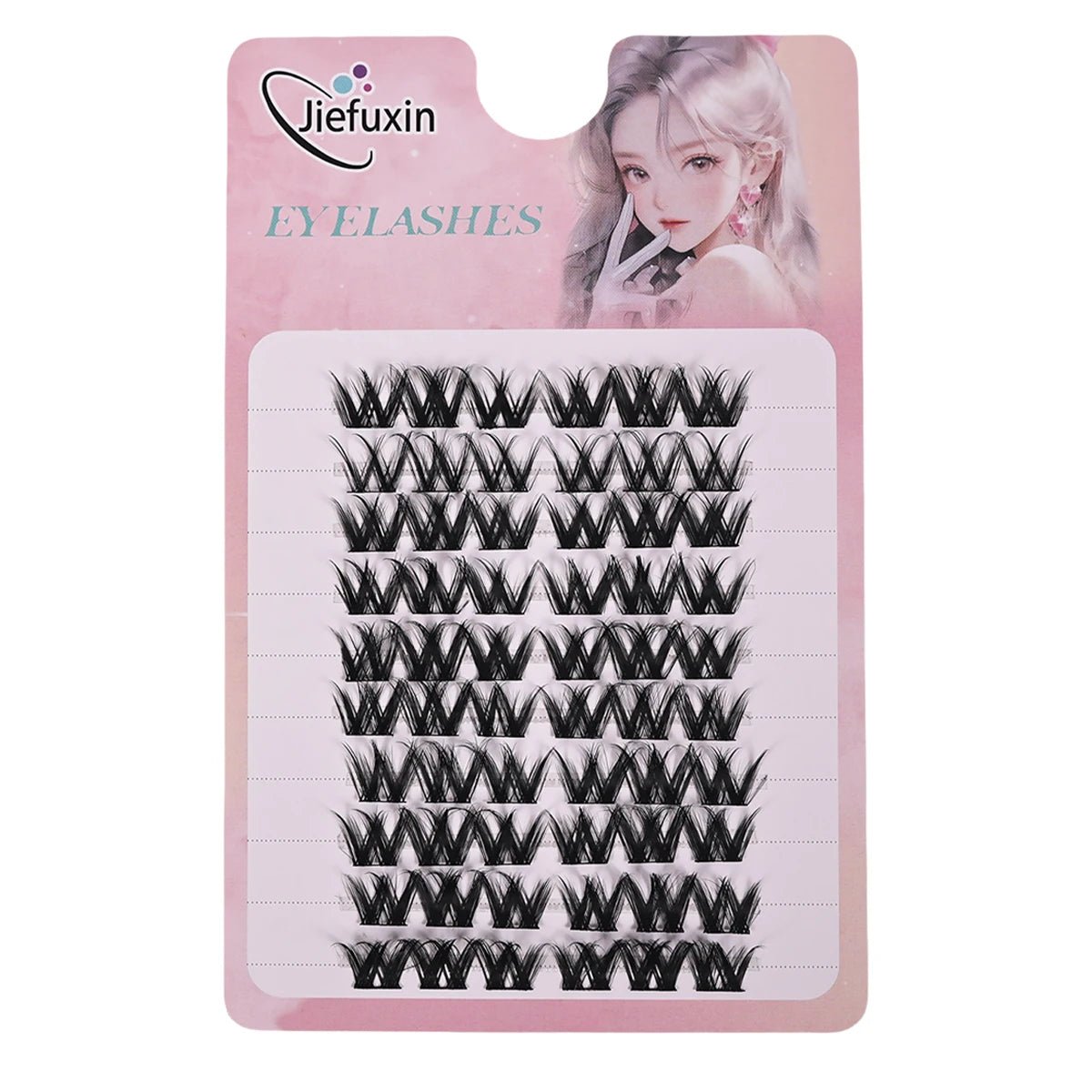 Jiefuxin DIY Lashes Fox Eye Manga False Eyelashes Large Capacity Tapered Thick Segmented Individual Cluster Lash Extensions - Cozy & Co. Market