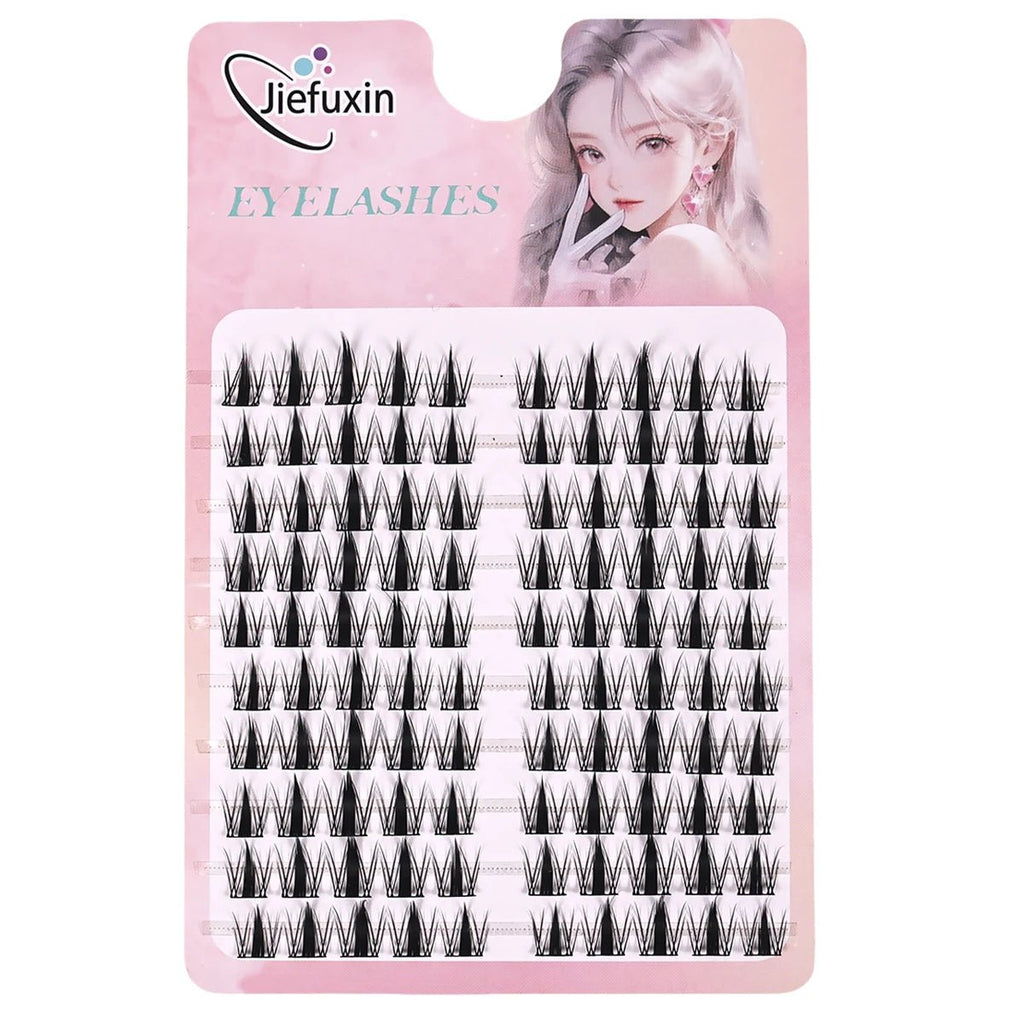 Jiefuxin DIY Lashes Fox Eye Manga False Eyelashes Large Capacity Tapered Thick Segmented Individual Cluster Lash Extensions - Cozy & Co. Market