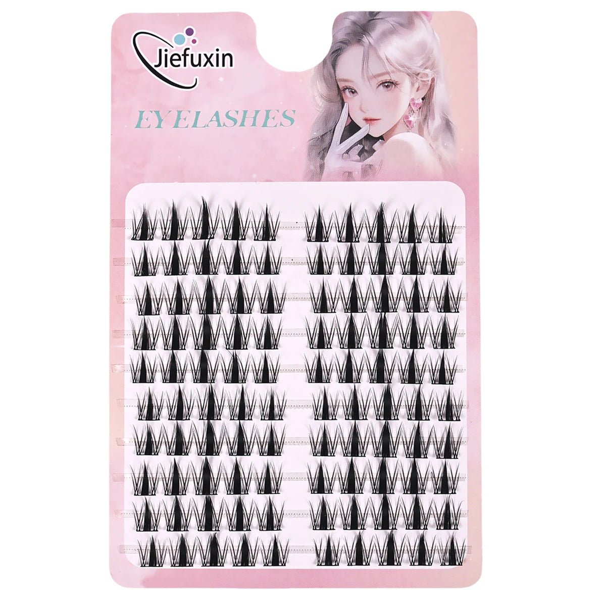 Jiefuxin DIY Lashes Fox Eye Manga False Eyelashes Large Capacity Tapered Thick Segmented Individual Cluster Lash Extensions - Cozy & Co. Market