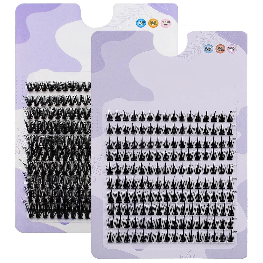 Jiefuxin DIY Lashes Fox Eye Manga False Eyelashes Large Capacity Tapered Thick Segmented Individual Cluster Lash Extensions - Cozy & Co. Market