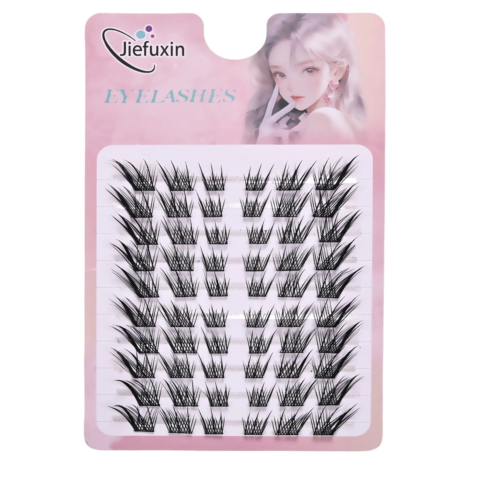 Jiefuxin DIY Lashes Fox Eye Manga False Eyelashes Large Capacity Tapered Thick Segmented Individual Cluster Lash Extensions - Cozy & Co. Market