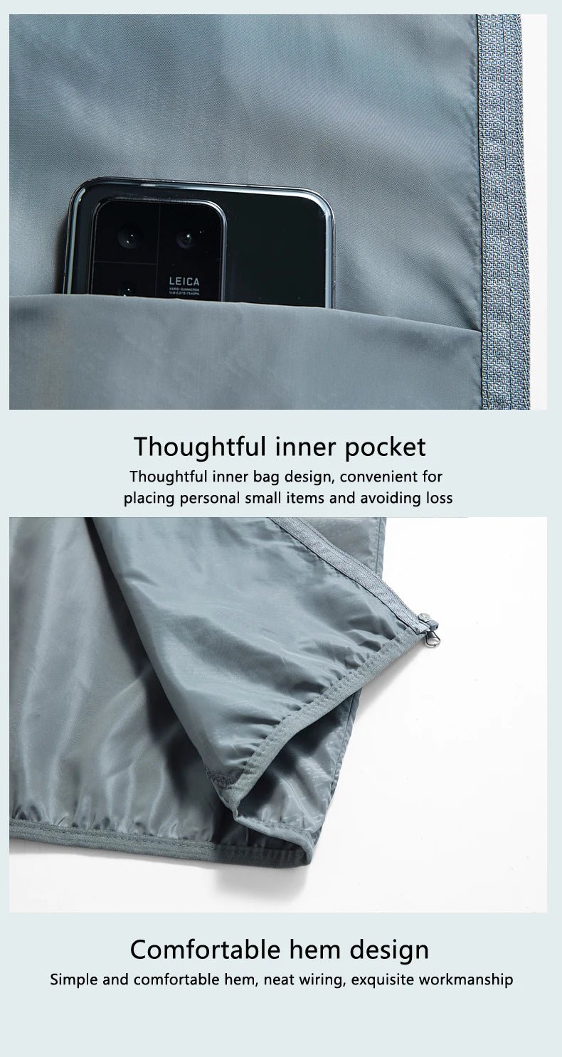 JNLN Camping Rain Jacket Men Women Waterproof Sun Protection Clothing Fishing Hunting Clothes Quick Dry Windbreaker With Pocket - Cozy & Co. Market