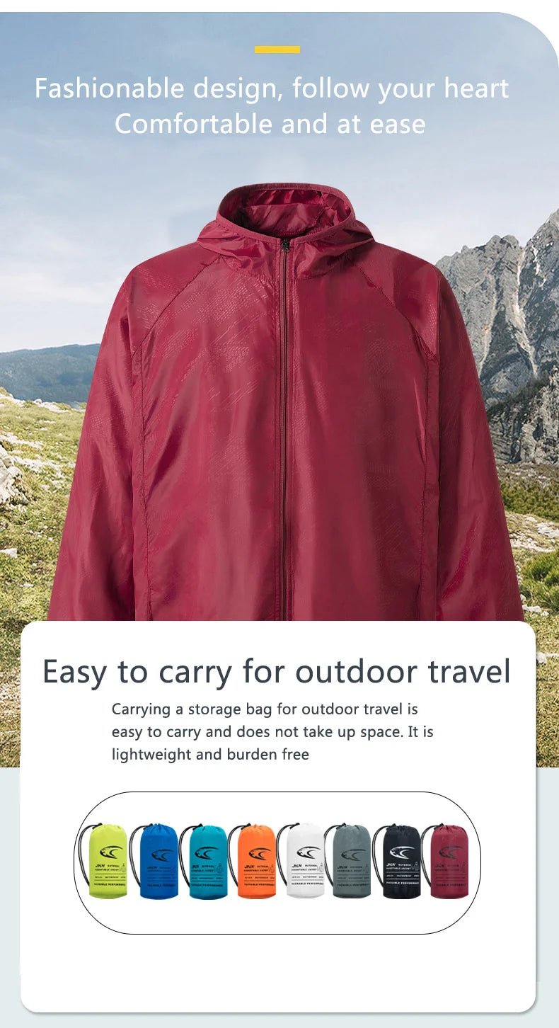 JNLN Camping Rain Jacket Men Women Waterproof Sun Protection Clothing Fishing Hunting Clothes Quick Dry Windbreaker With Pocket - Cozy & Co. Market