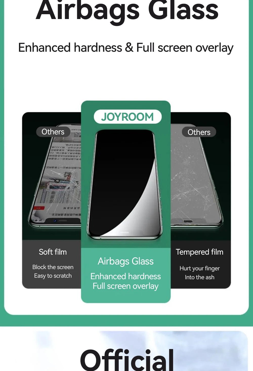 Joyroom 3/2/1PCS HD Glass For iPhone 17 16 15 Pro Max Screen Protector Full Screen Tempered Glass Protection For iPhone 17 16 15 - Cozy & Co. Market