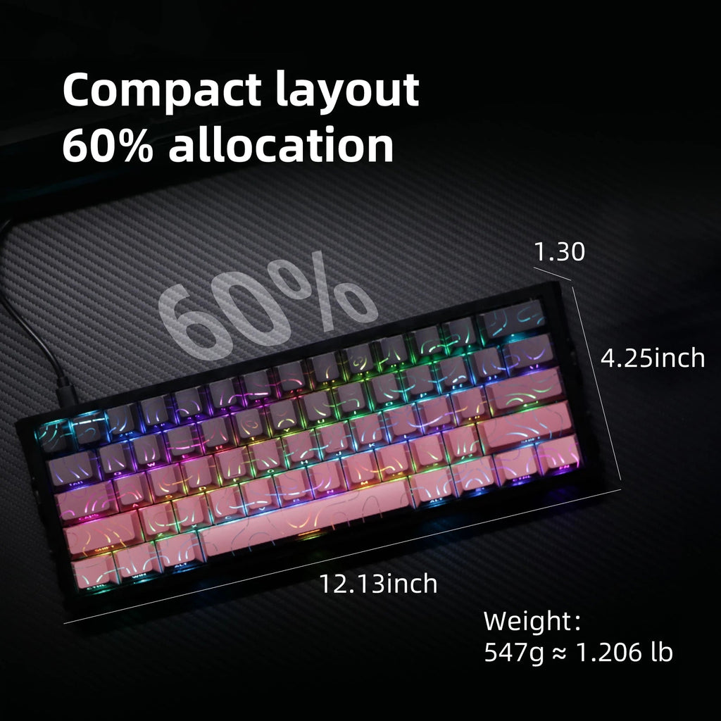 Kavlorn NJ61 Blue Wired Mechanical Keyboard, RGB Backlit, Full N-Key Rollover, for Gaming and Office Use - Cozy & Co. Market